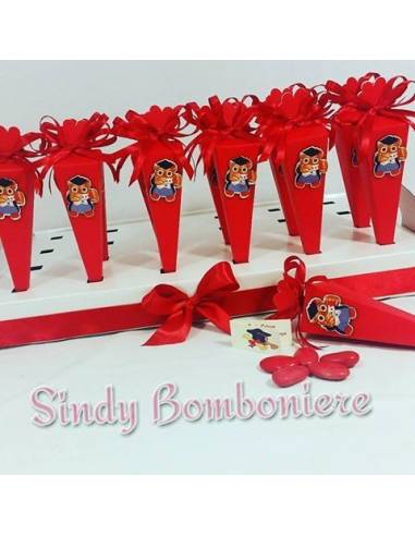 Scatoline portaconfetti laurea economiche con gufo laureato