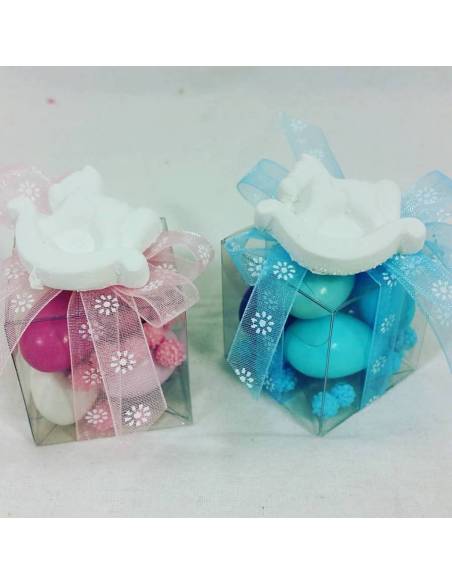 Gessetti profumati per bomboniere nascita e battesimo cavalluccio a dondolo