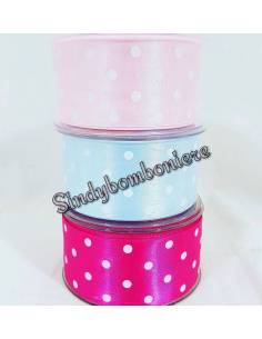 Nastro in Raso Pois 40 mm 20 mt ideale per confezionare bomboniere fai da te
