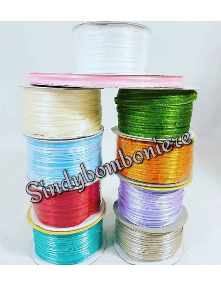 Nastro Organza 6 mm 50 mt ideale per confezionare bomboniere fai da te