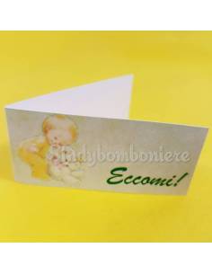 10 Bigliettini personalizzati con frase Nascita e Battesimo STAMPA INCLUSA 2