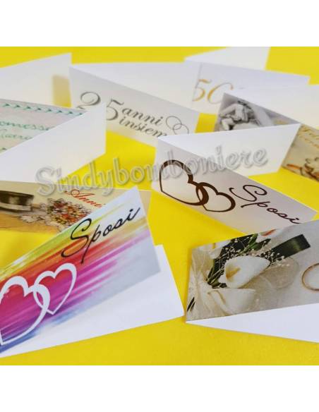 10 Bigliettini Matrimonio, Anniversario, Promessa personalizzati con frase STAMPA INCLUSA