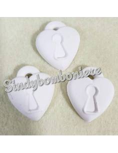 3 Gessetti profumati a forma di cuore lucchetto bomboniere matrimonio promessa