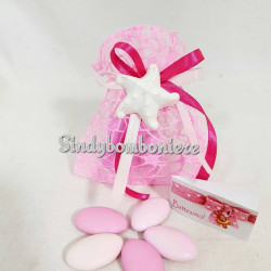 Sacchetti portaconfetti bomboniere stile mare con stella legno 2