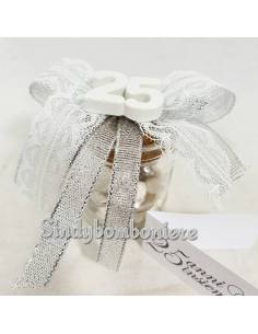 Vasetti portaconfetti bomboniere anniversario di matrimonio 25 gessetto profumato