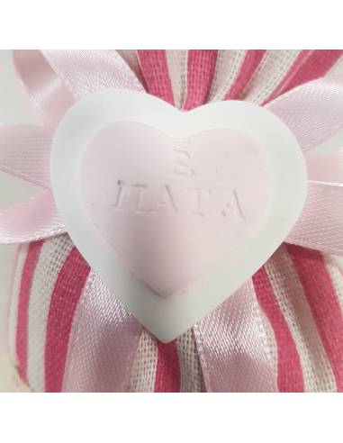 Bomboniere nascita bimba sacchetto portaconfetti gessetto profumato cuore rosa2