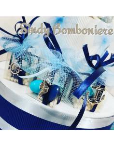 Bomboniere stile mare pendente ad ancora, cavalluccio, timone confezionati 2