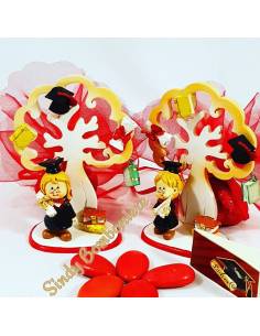 BOMBONIERA CONFEZIONE albero della vita LAUREA ragazza laureata confetti