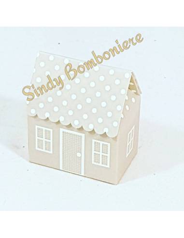 SCATOLINA PORTA CONFETTI cartoncino casetta 3pz