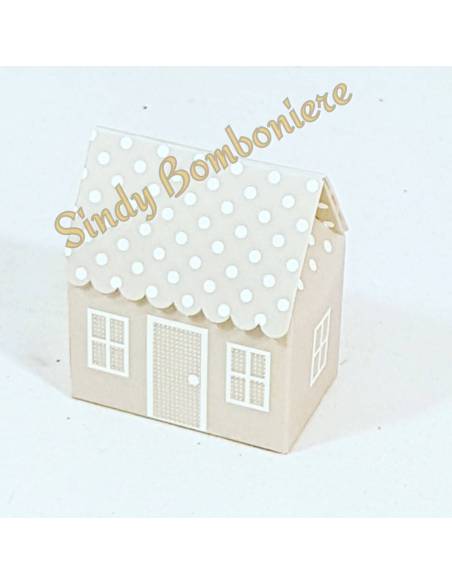 SCATOLINA PORTA CONFETTI cartoncino casetta 3pz