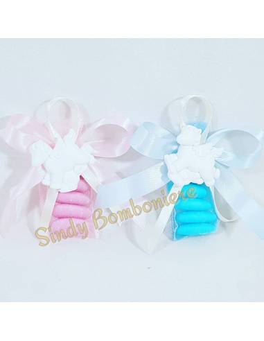 BOMBONIERA SEGNAPOSTO PENSIERINO nascita battesimo gessetto cavalluccio pony