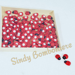 FAI DA TE BOMBONIERA SCATOLINA 100 coccinelle adesiva rossa laurea cresima eventi