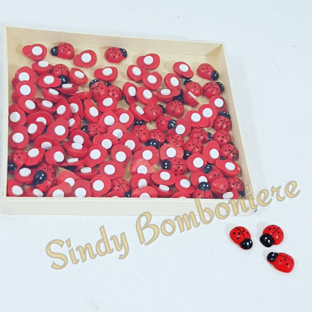 FAI DA TE BOMBONIERA SCATOLINA 100 coccinelle adesiva rossa laurea cresima eventi