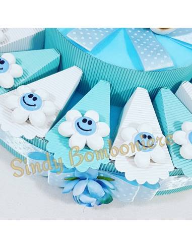 TORTA BOMBONIERE FIORE smile magnete bimbo SPEDIZIONE INCLUSA battesimo nascita 1° compleanno