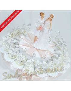 TORTA BOMBONIERA FEDI CLIP unione civile donne SPEDIZIONE INCLUSA matrimonio