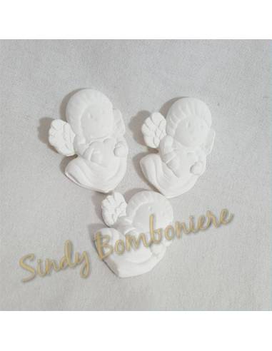 FAI DA TE 3pz ANGIOLETTI con cuore GESSETTO per qualsiasi evento battesimo nascita