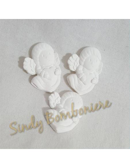 FAI DA TE 3pz ANGIOLETTI con cuore GESSETTO per qualsiasi evento battesimo nascita