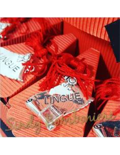 TORTA BOMBONIERA per laurea porta confetti pergamena LINGUE spedizione inclusa 2