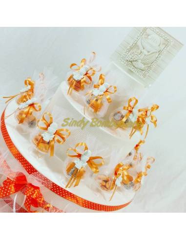 Torta bomboniera Comunione 25 alzatine con gessetto profumato icona sacra