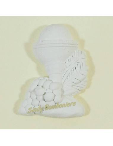 COMUNIONE 2 pezzi gessetto PROFUMATO calice e ostia con scritta JHS bomboniere fai da te