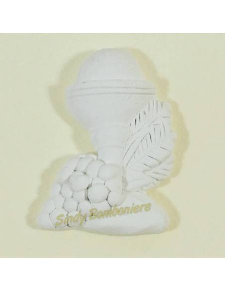 COMUNIONE 2 pezzi gessetto PROFUMATO calice e ostia con scritta JHS bomboniere fai da te