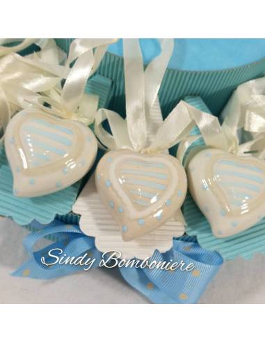 Idea torta battesimo nascita femminuccia con cuori in porcellana e centrale orsetto con cuore