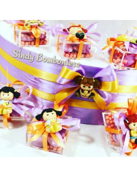 Torta bomboniera per battesimo nascita compleanno plexiglass bimba magnete casa salvadanaio 