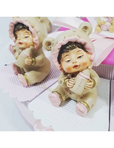 Torta bomboniera bimba con biberon su fetta