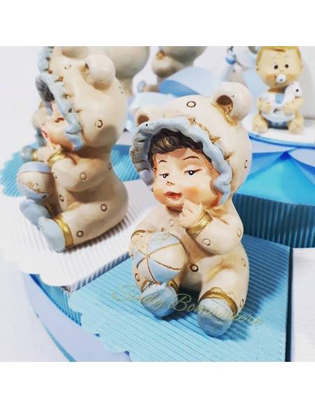 Torta bomboniere maschietto dettaglio del bimbo su fette