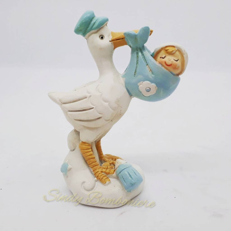 Bomboniera con cicogne da appoggio maschietto centrale salvadanaio Torta Bomboniera