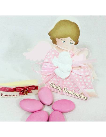 Segnaposto bomboniera nascita battesimo confezionato 1PEZZO fai da te 2PEZZI bimba seduta