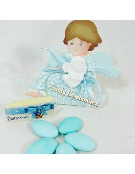 Idea bomboniera segnaposto nascita battesimo confezionato 1PEZZO fai da te 2PEZZI bambino seduto