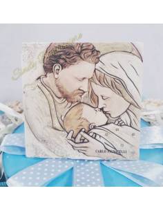 TORTA BOMBONIERA BIBBIA libro aperto nappina bianca SACRA FAMIGLIA per battesimo BIMBO 2