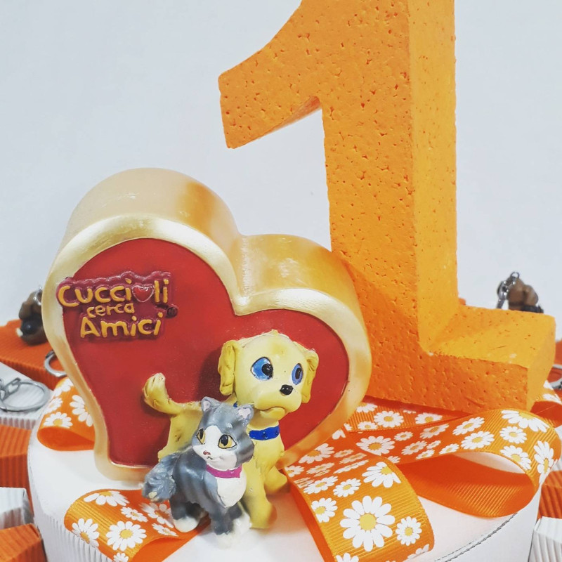 Bomboniera per 1° compleanno offerta animaletti portachiavi bimbo