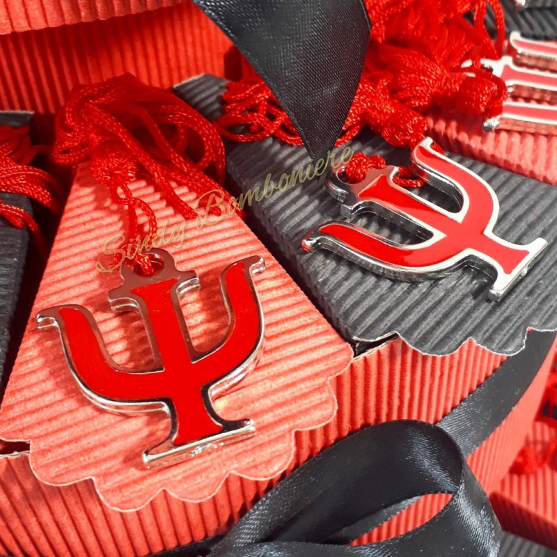 TORTA BOMBONIERE LAUREA psi con nappa rossa psicologia