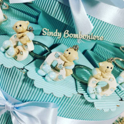 TORTA BOMBONIERA CON ORSETTI NASCITA, BATTESIMO, COMUNIONE, CRESIMA, COMPLEANNO 2