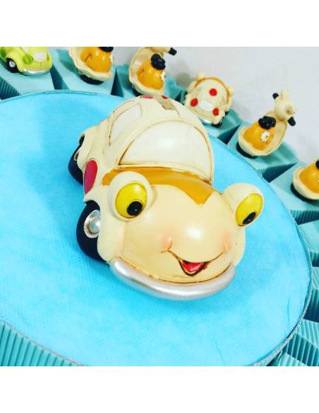 Torta BOMBONIERA con MACCHININE 500 e Portafoto per NASCITA COMPLEANNO BATTESIMO prima comunione CRESIMA