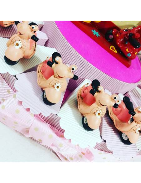 TORTA BOMBONIERE VESPA magnete fiori 20 FETTE spedizione inclusa battesimo nascita