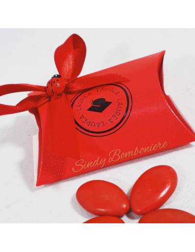 Scatolina aprifesta economica rossa per laurea con coccinella confetti e bigliettini