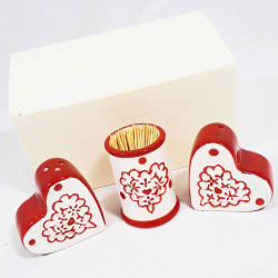 BOMBONIERE matrimonio utili SET sale/pepe portastuzzicadenti anniversario promessa PARTECIPAZIONI omaggio 2