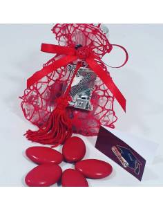 Bomboniera sacchetto portaconfetti per laurea targhetta Medicina con nappina 