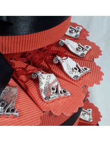 TORTA BOMBONIERA per laurea porta confetti pergamena Matematica spedizione inclusa