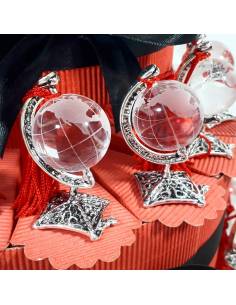 TORTA BOMBONIERA MAPPAMONDO CON NAPPA PER LAUREA GEOGRAFIA GEOLOGIA SCIENZE 2