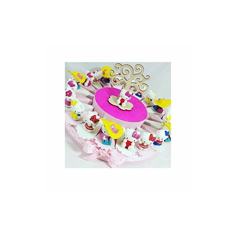 TORTA BOMBONIERA nascita battesimo primo compleanno HELLO KITTY assortite spedizione inclusa