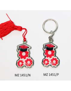 Bomboniera Laurea Ingranaggio in Ingegneria Meccanica con nappa o portachiavi