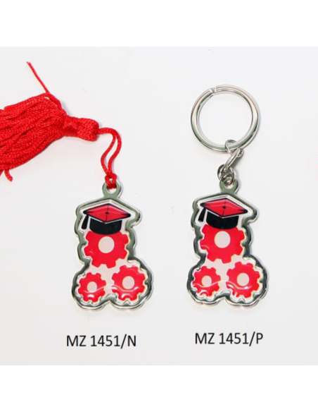 Bomboniera Laurea Ingranaggio in Ingegneria Meccanica con nappa o portachiavi