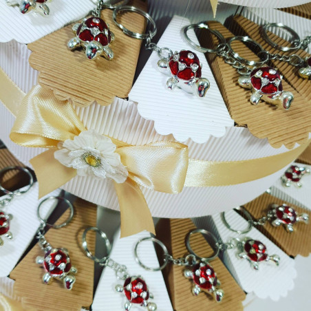 TORTA BOMBONIERE TARTARUGA portachiavi assortite SPEDIZIONE INCLUSA compleanno nascita