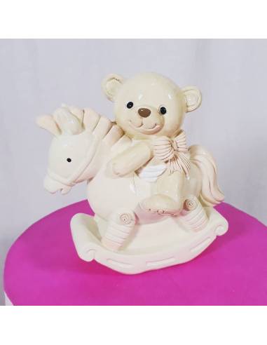 Torta bomboniera bimba orsetti sole luna stella assortiti effetto porcellana battesimo nascita femminuccia