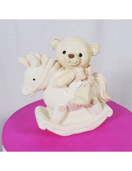 Torta bomboniera bimba orsetti sole luna stella assortiti effetto porcellana battesimo nascita femminuccia