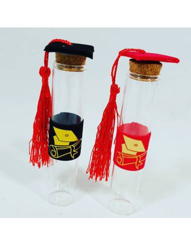 provette LAUREA IN CHIMICA IN vetro tocco velluto IDEE FAI DA TE OFFERTA